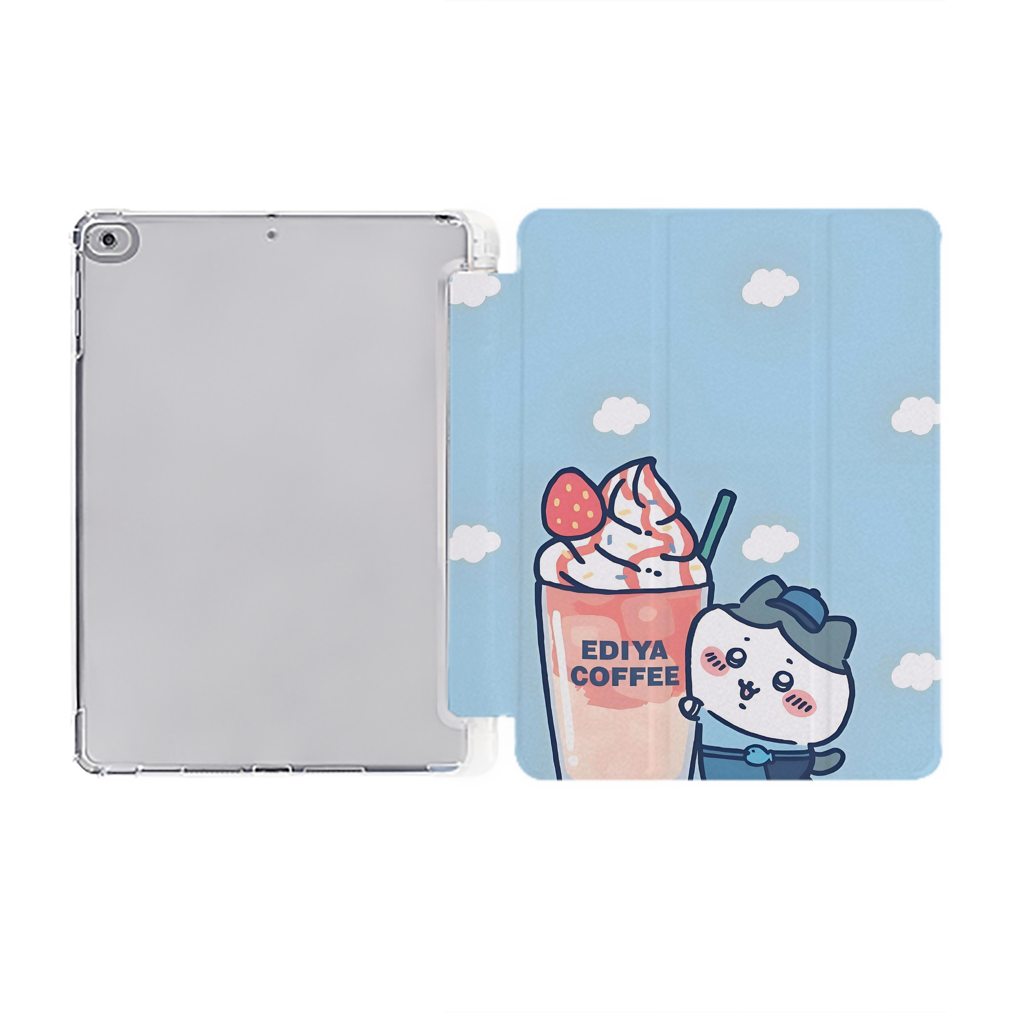 （画像用） ちいかわ Chii-kawa IPad ケース ペン収納付き 三つ折りスタンド PUレザー×シリコン 対応機種9.5/10.5/10.9インチ